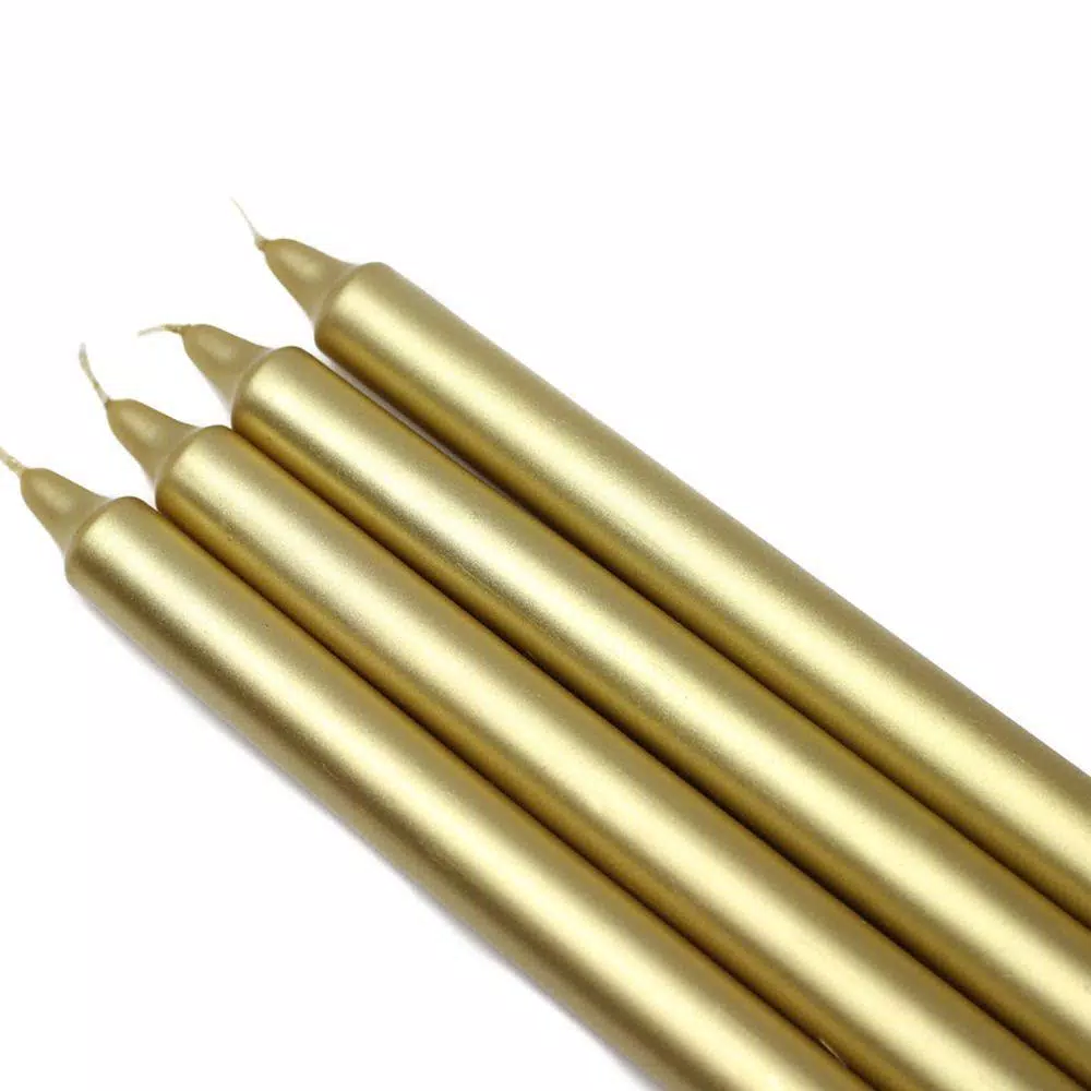 Zest Candle 10 In. Metallic Gold Straight Taper Candles (12-Set) 1 Zest Candle 10 In. Metallic Gold Straight Taper Candles (12-Set)