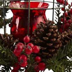 Nearly Natural Pine Berry Birdhouse Candelabrum -Indoor-Christmas-Decorations Sales unnamed file 1043