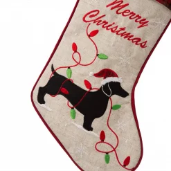 Glitzhome 21 In. Fabric Christmas Stocking – Dachshund -Indoor-Christmas-Decorations Sales unnamed file 1047