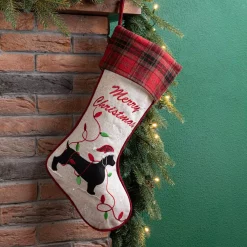 Glitzhome 21 In. Fabric Christmas Stocking – Dachshund -Indoor-Christmas-Decorations Sales unnamed file 1054