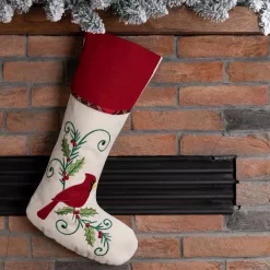 Glitzhome 21 In. H Fabric Cardinal Stocking -Indoor-Christmas-Decorations Sales unnamed file 1078