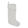 VHC Brands 20 In. Cotton Creme Nowell Farmhouse Christmas Decor Stocking