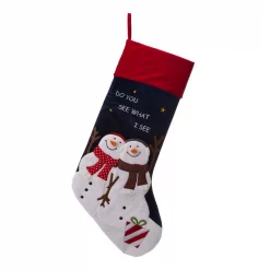 Glitzhome 36 In. H Polyester Velvet 3D Oversized Snowman Stocking