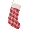 VHC Brands 20 In. Cotton Red Plaid Christmas Farmhouse Decor Stocking