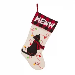 Glitzhome 21 In. Polyester LED Embroidered Linen Christmas Dog Stocking (2-Pack) -Indoor-Christmas-Decorations Sales unnamed file 1100