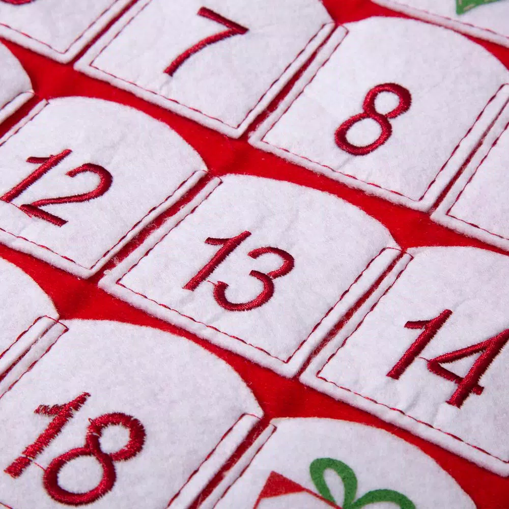 Glitzhome 36 In. H Felt 3D Polyester Oversized Count Down Santa Stocking 2 Glitzhome 36 In. H Felt 3D Polyester Oversized Count Down Santa Stocking - Image 2