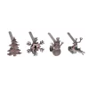 Haute Decor Oil-Rubbed Bronze MantleClip Stocking Holder With Assorted Holiday Icons (4-Pack)