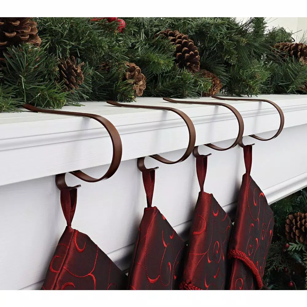 Haute Decor Original MantleClip Rustic Brown Stocking Holder (4-Pack) 2 Haute Decor Original MantleClip Rustic Brown Stocking Holder (4-Pack) - Image 2