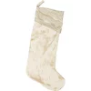 VHC Brands 20 In. Viscose Creme Memories Glam Christmas Decor Stocking