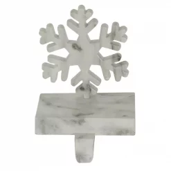 Northlight 7.25 In. Black And White Marbled Snowflake Christmas Stocking Holder