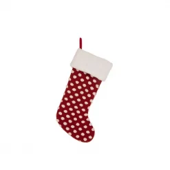 Glitzhome 21 In. H Fabric Pompom Stocking