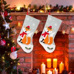 Glitzhome 19 In. Polyester Fox Hooked Stocking (2-Pack) 13 Glitzhome 19 In. Polyester Fox Hooked Stocking (2-Pack) -Indoor-Christmas-Decorations Sales unnamed file 1311