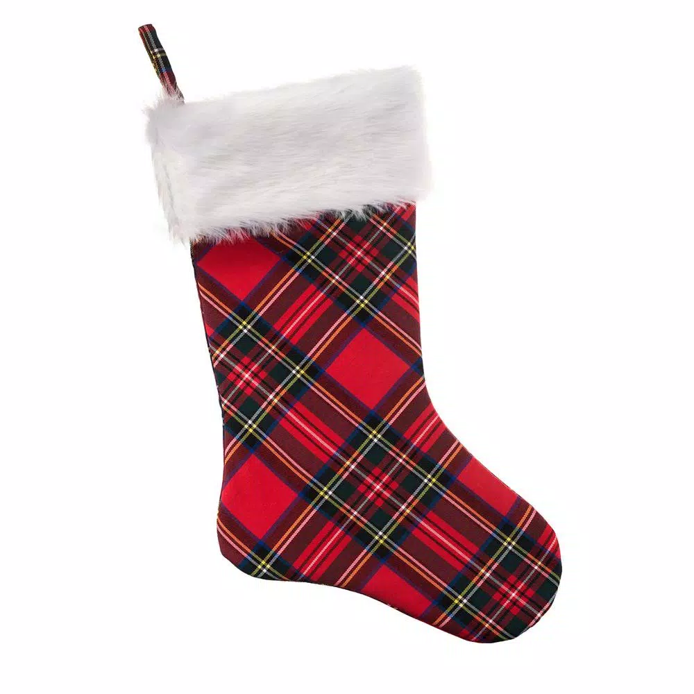 Haute Decor HangRight 18.7 In. Polyester Plaid Stocking 1 Haute Decor HangRight 18.7 In. Polyester Plaid Stocking