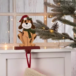 Glitzhome 7.76 In. H Wooden Metal Christmas Stocking Holder Dog -Indoor-Christmas-Decorations Sales unnamed file 1360