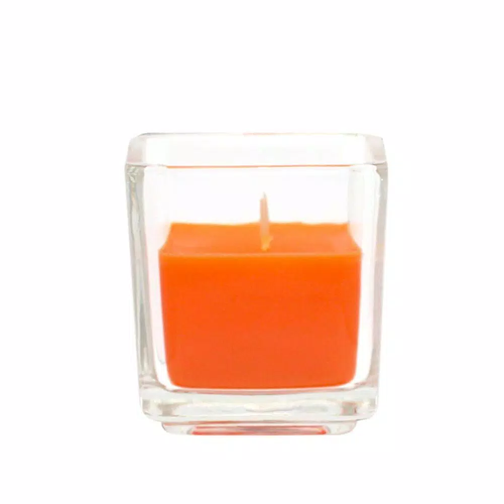 Zest Candle 2 In. Orange Square Glass Votive Candles (12-Box) 1 Zest Candle 2 In. Orange Square Glass Votive Candles (12-Box)