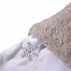 Glitzhome 21 In. H Polyester White Fleece Stocking With Christmas Tree And Snowflake (2-Pack) -Indoor-Christmas-Decorations Sales unnamed file 147