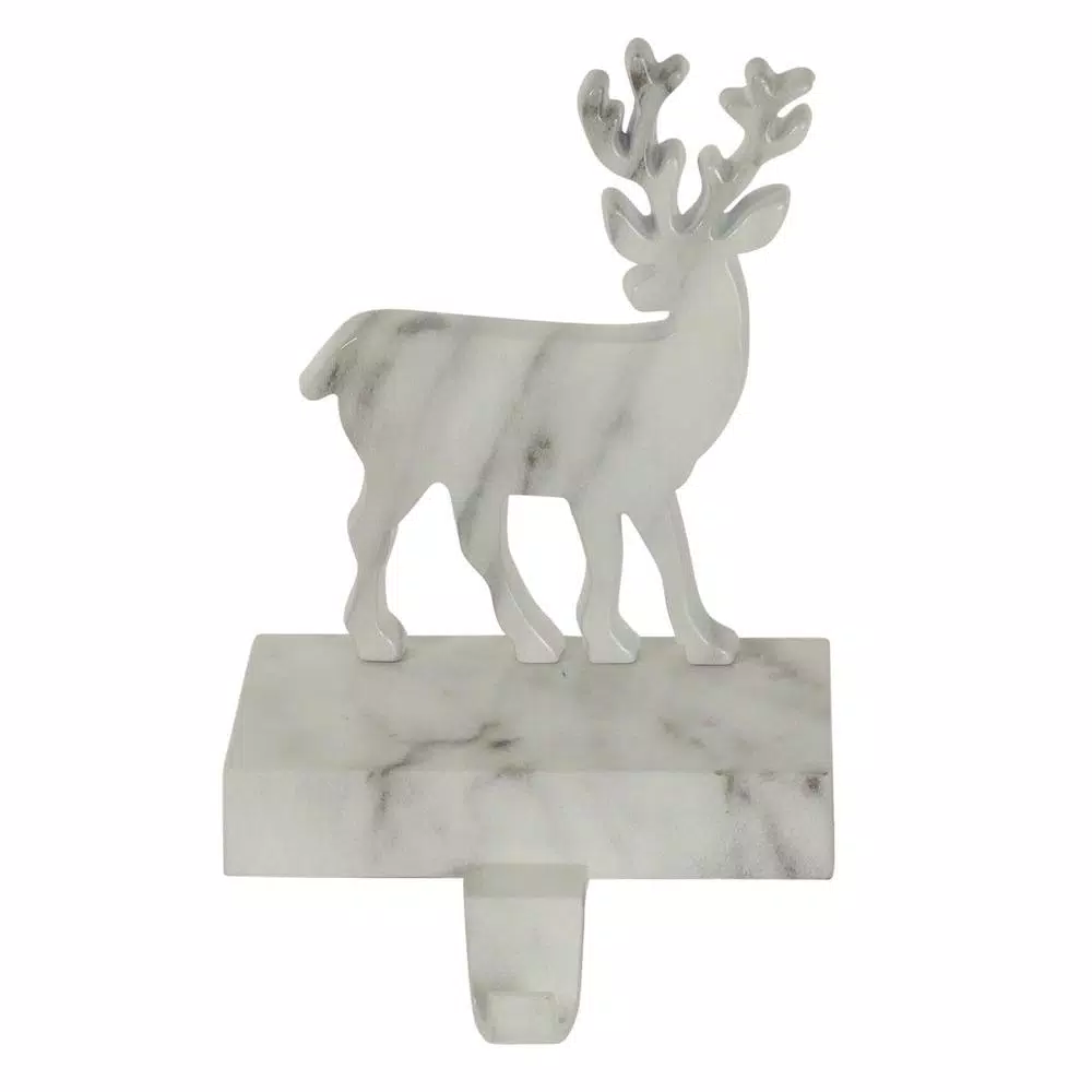 Northlight 7.5 In. Black And White Marbled Deer Christmas Stocking Holder 1 Northlight 7.5 In. Black And White Marbled Deer Christmas Stocking Holder