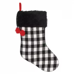 Amscan 18 In. Fabric Christmas Buffalo Plaid Deluxe Stockings (2-Pack)