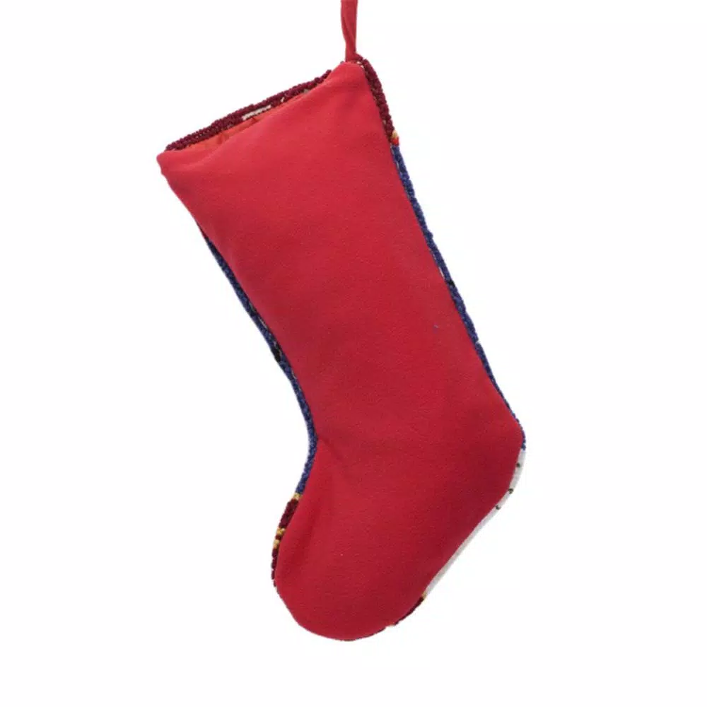 Glitzhome 19 In. Hooked Christmas Decor Stocking With Snowman 2 Glitzhome 19 In. Hooked Christmas Decor Stocking With Snowman - Image 2