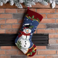 Glitzhome 19 In. Hooked Christmas Decor Stocking With Snowman 5 Glitzhome 19 In. Hooked Christmas Decor Stocking With Snowman -Indoor-Christmas-Decorations Sales unnamed file 229