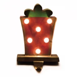 Glitzhome 8.48 In. H Marquee LED Gift Box Stocking Holder