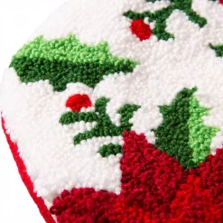 Glitzhome 21.00 In. H Acrylic/PolyesterPoinsettia Hooked Stocking -Indoor-Christmas-Decorations Sales unnamed file 325