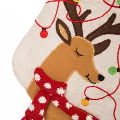 Glitzhome 21 In. L LED Embroidered Linen Christmas Stocking – Reindeer -Indoor-Christmas-Decorations Sales unnamed file 34