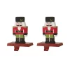 Glitzhome Wooden/Metal Nutcracker Stocking Holder (Set Of 2)