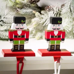Glitzhome Wooden/Metal Nutcracker Stocking Holder (Set Of 2) -Indoor-Christmas-Decorations Sales unnamed file 424
