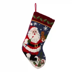 Glitzhome 19.00 In. L Hooked Stocking, Santa