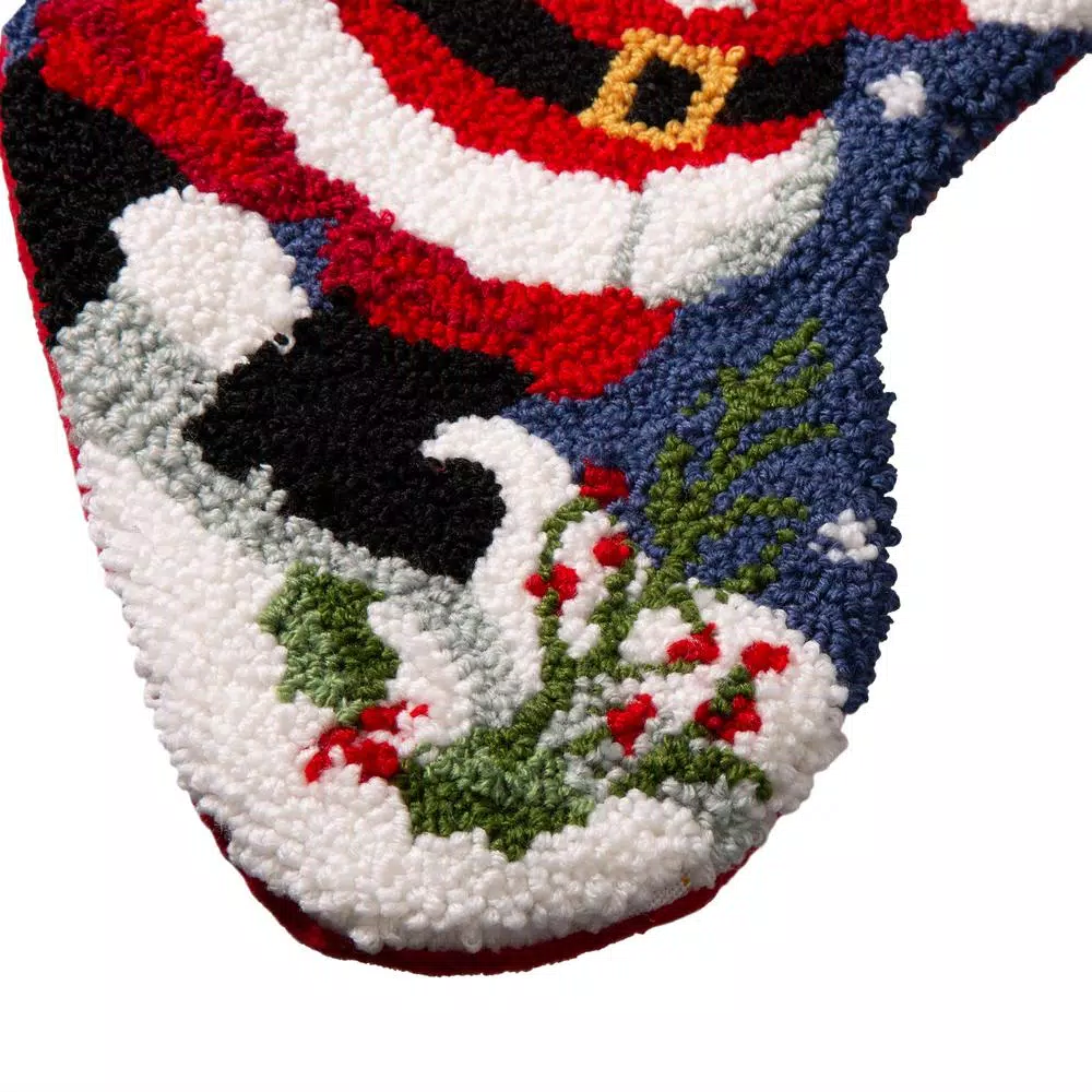 Glitzhome 19.00 In. L Hooked Stocking, Santa 3 Glitzhome 19.00 In. L Hooked Stocking, Santa - Image 3
