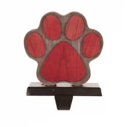 Glitzhome 6.30 In. H Wooden/Metal Paw Stocking Holder