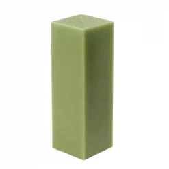 Zest Candle 3 In. X 9 In. Sage Green Square Pillar Candle Bulk (12-Box)