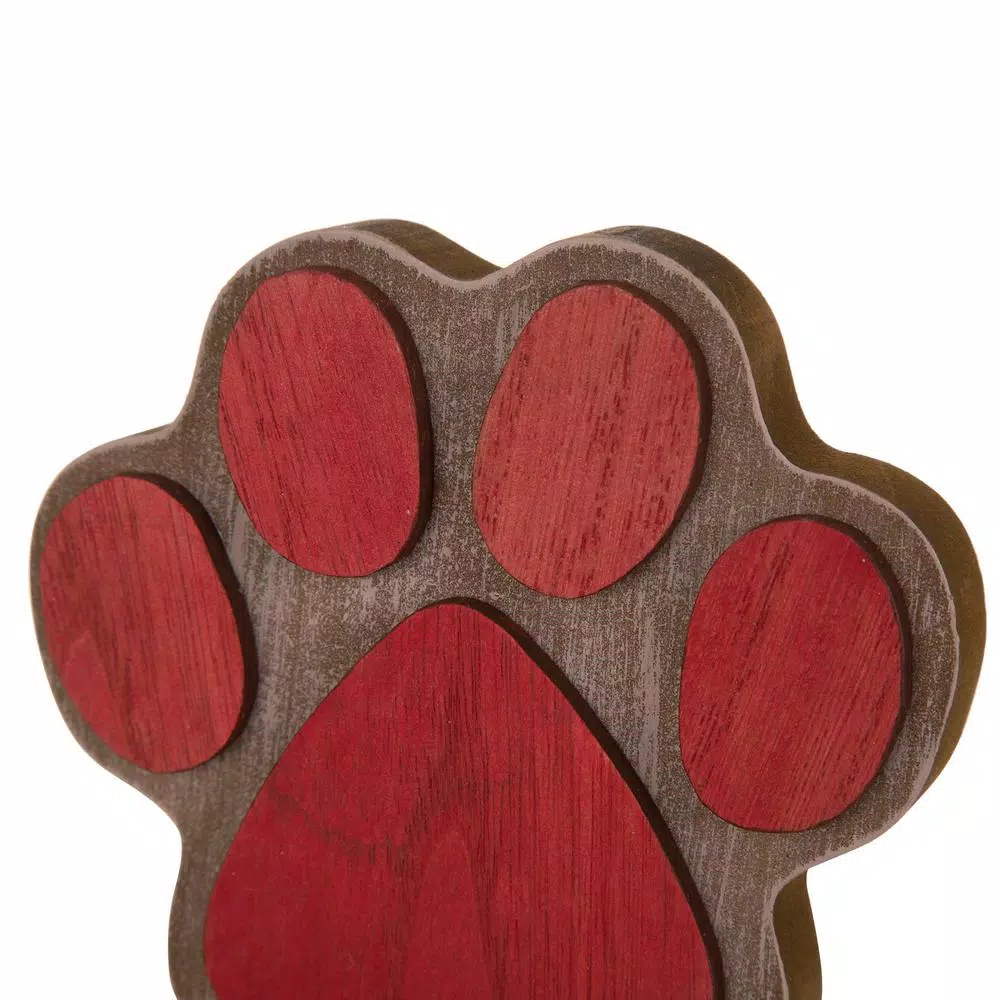 Glitzhome 6.30 In. H Wooden/Metal Paw Stocking Holder 3 Glitzhome 6.30 In. H Wooden/Metal Paw Stocking Holder - Image 3