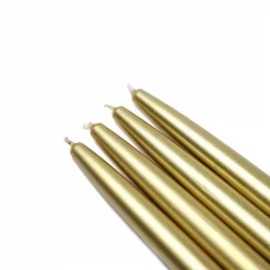 Zest Candle 6 In. Metallic Gold Taper Candles (12-Set)