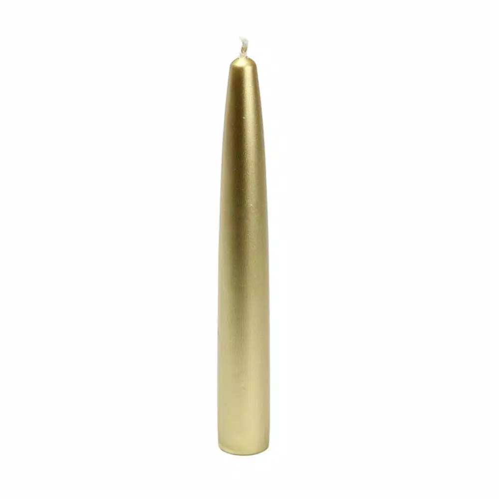 Zest Candle 6 In. Metallic Gold Taper Candles (12-Set) 2 Zest Candle 6 In. Metallic Gold Taper Candles (12-Set) - Image 2
