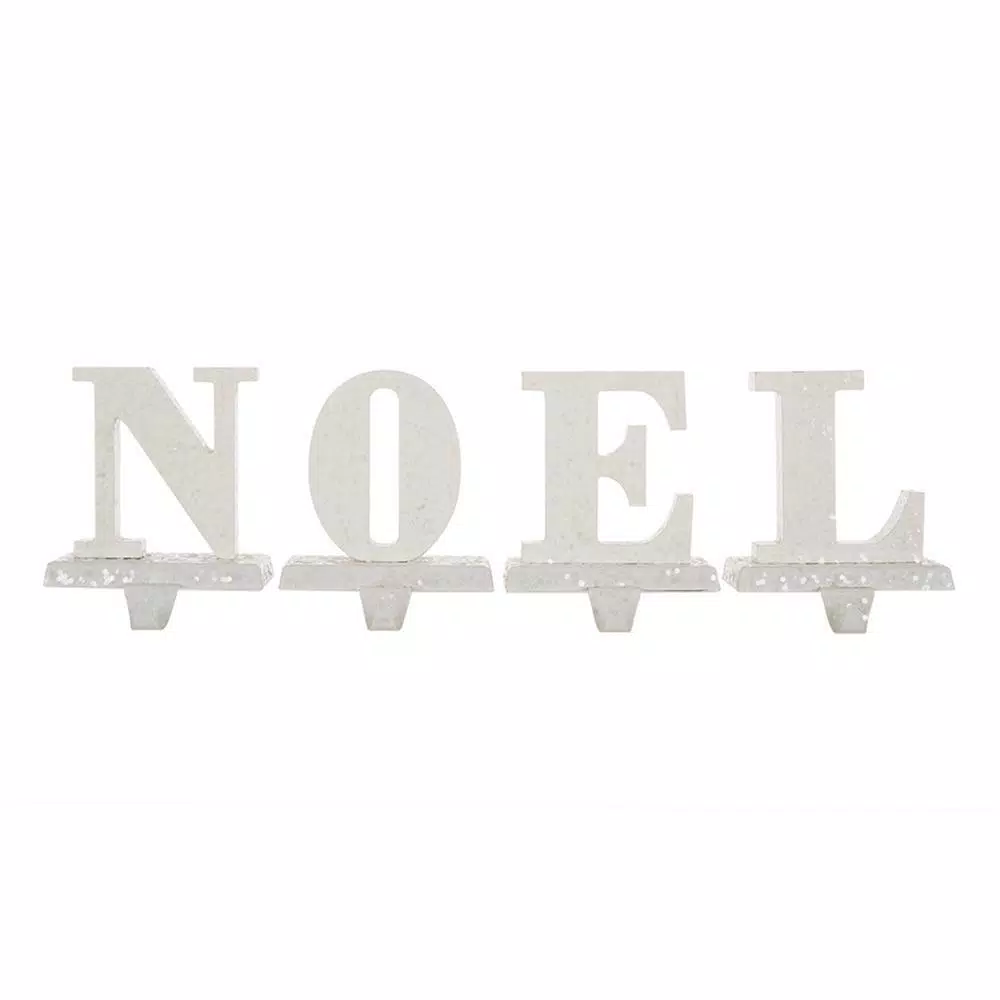 Glitzhome 5.91 In. H Wooden/Metal NOEL Stocking Holder (Set Of 4) 1 Glitzhome 5.91 In. H Wooden/Metal NOEL Stocking Holder (Set Of 4)