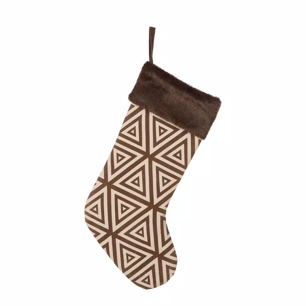 Glitzhome 20 In. L Christmas Stocking With Faux Fur Cuff 1 Glitzhome 20 In. L Christmas Stocking With Faux Fur Cuff