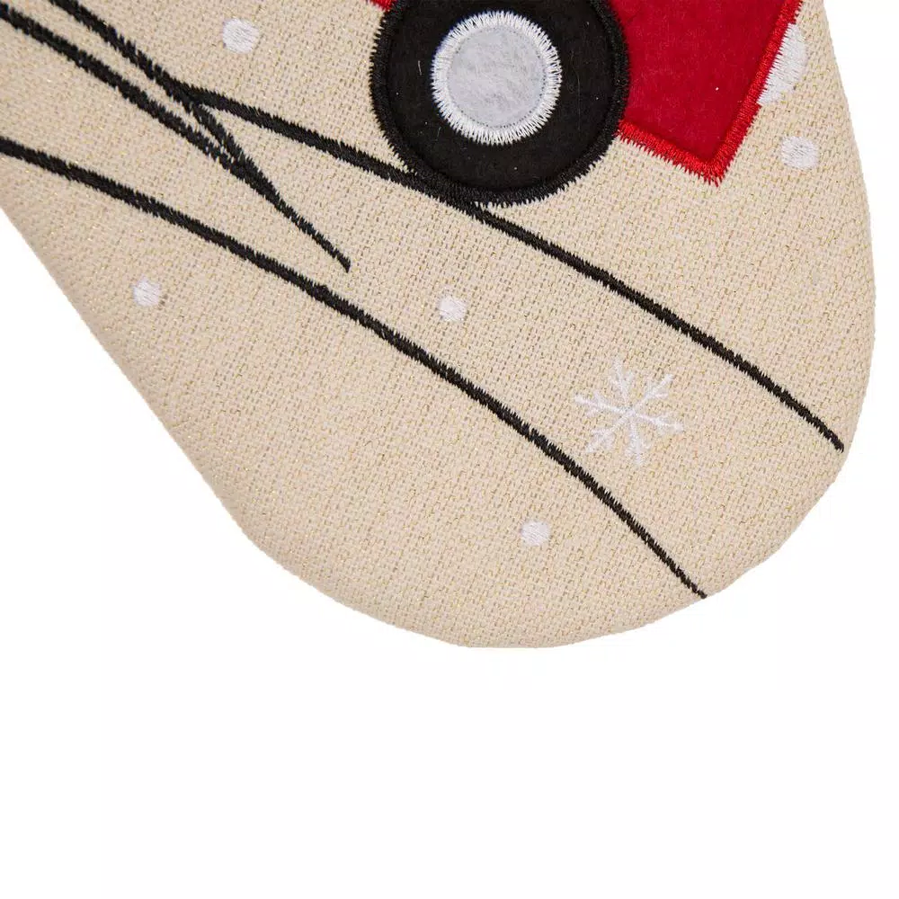 Glitzhome 21 In. Polyester Embroidered Linen Christmas Decoration Stocking (2-Pack) 6 Glitzhome 21 In. Polyester Embroidered Linen Christmas Decoration Stocking (2-Pack) - Image 6