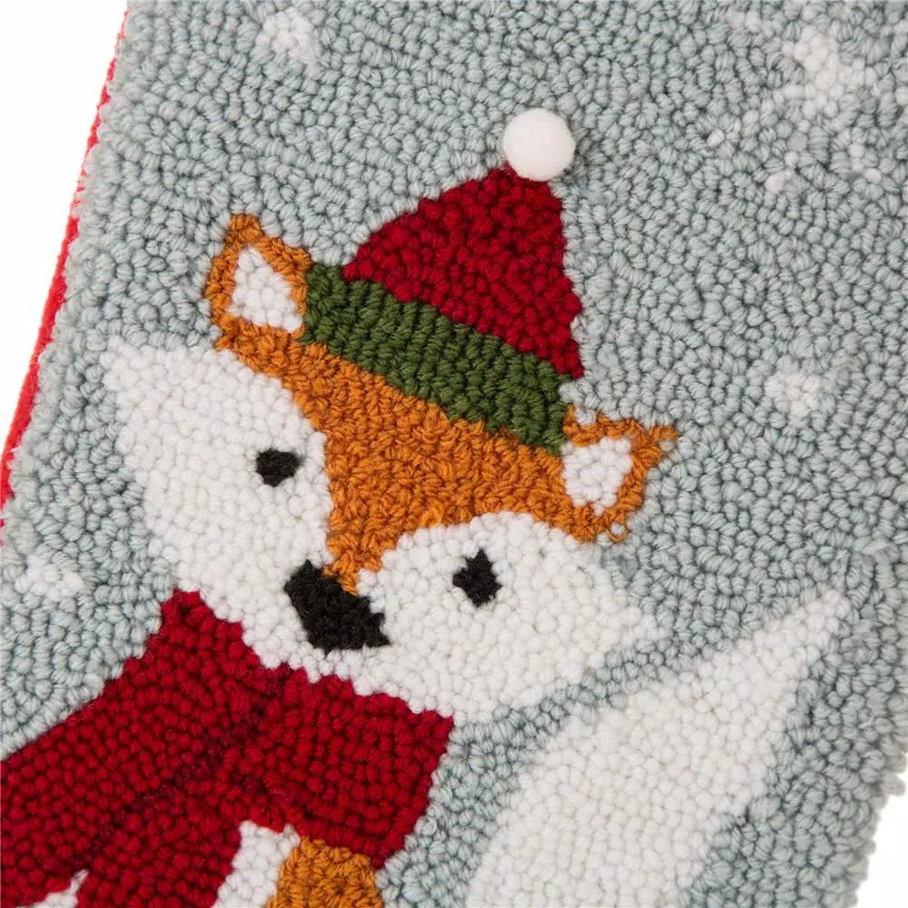 Glitzhome Hooked Stocking (Reindeer And Fox) (Set Of 2) 4 Glitzhome Hooked Stocking (Reindeer And Fox) (Set Of 2) - Image 4