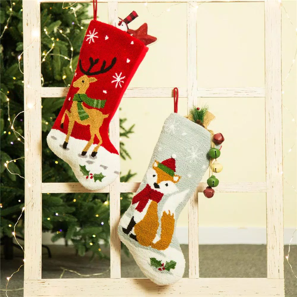 Glitzhome Hooked Stocking (Reindeer And Fox) (Set Of 2) 8 Glitzhome Hooked Stocking (Reindeer And Fox) (Set Of 2) - Image 8