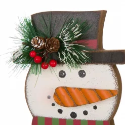 Glitzhome 6.50 In. H Wooden/Metal Snowman Head Stocking Holder -Indoor-Christmas-Decorations Sales unnamed file 633