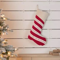 VHC Brands 20 In. Cotton/Felt Red Margot Farmhouse Christmas Decor Stocking -Indoor-Christmas-Decorations Sales unnamed file 638