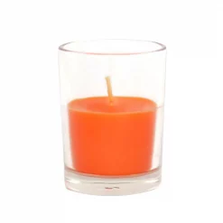 Zest Candle 2 In. Orange Round Glass Votive Candles (12-Box)