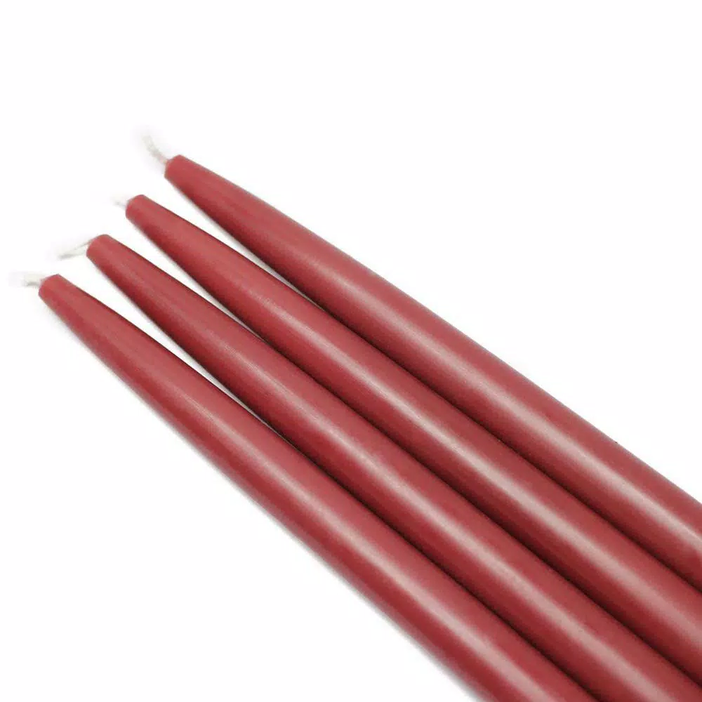 Zest Candle 10 In. Burgundy Taper Candles (12-Set) 1 Zest Candle 10 In. Burgundy Taper Candles (12-Set)