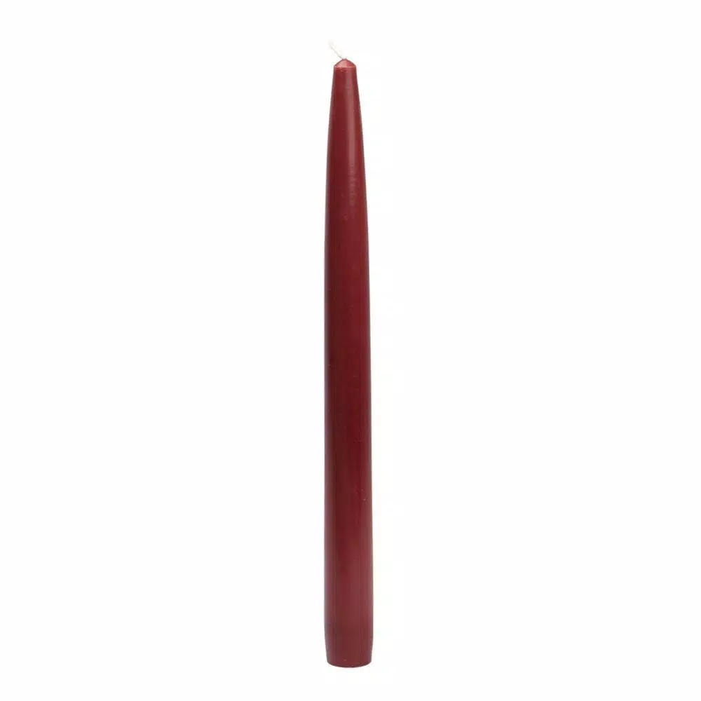 Zest Candle 10 In. Burgundy Taper Candles (12-Set) 2 Zest Candle 10 In. Burgundy Taper Candles (12-Set) - Image 2