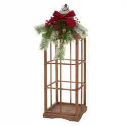 Glitzhome Brown Christmas Farmhouse Wood/Metal Lanterns (Set Of 2) -Indoor-Christmas-Decorations Sales unnamed file 668