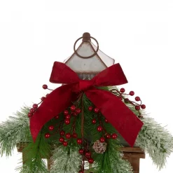 Glitzhome Brown Christmas Farmhouse Wood/Metal Lanterns (Set Of 2) -Indoor-Christmas-Decorations Sales unnamed file 669