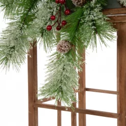 Glitzhome Brown Christmas Farmhouse Wood/Metal Lanterns (Set Of 2) -Indoor-Christmas-Decorations Sales unnamed file 671