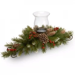National Tree Company 30 In. Frosted Berry Centerpiece And Candle Holder